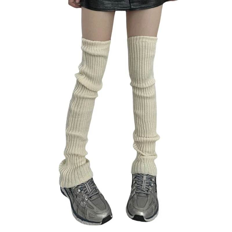 

Women Knitted Long Socks Leg Warmers Subcultures Leg Warmers Boot Socks Winter Warm Ankle Heap Socks Thigh High Stockings 6XDA