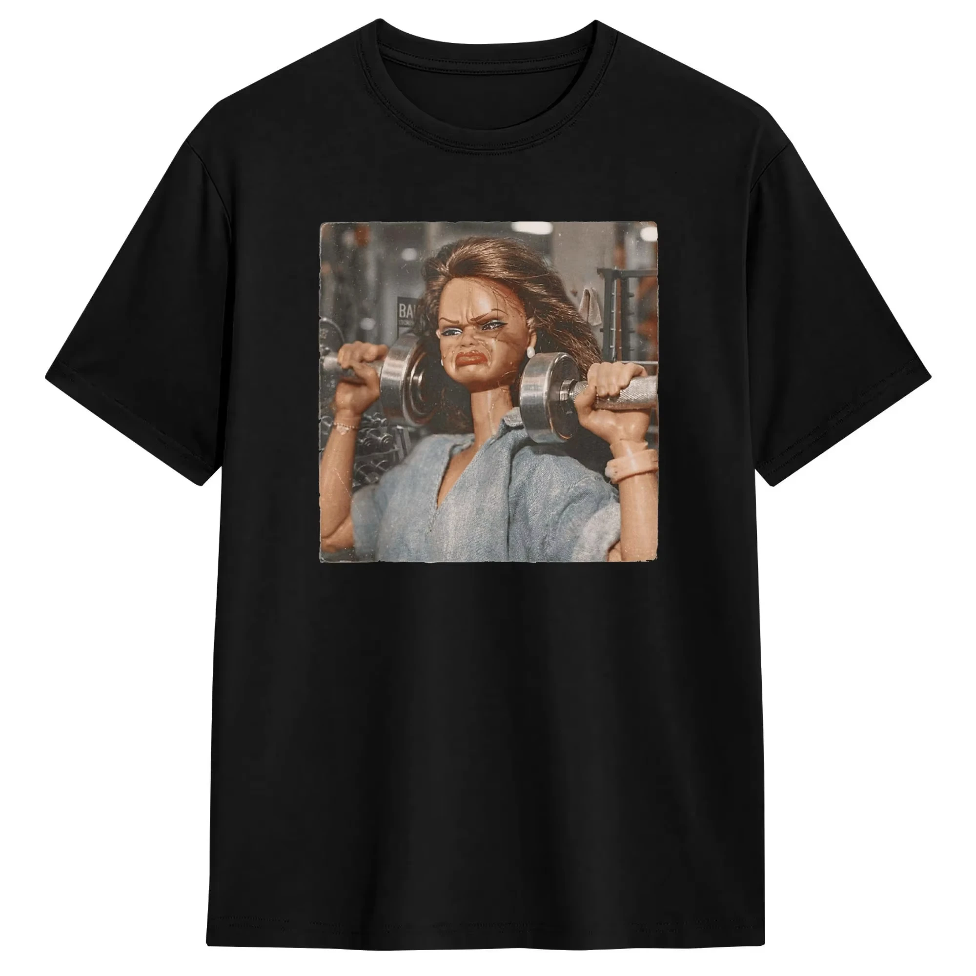 Retro T-shirt Beach Nausea Fitness Girl Funny Fitness Meme Humorous  Casual streetwear shirts  oversized t shirt  y2k harajuku