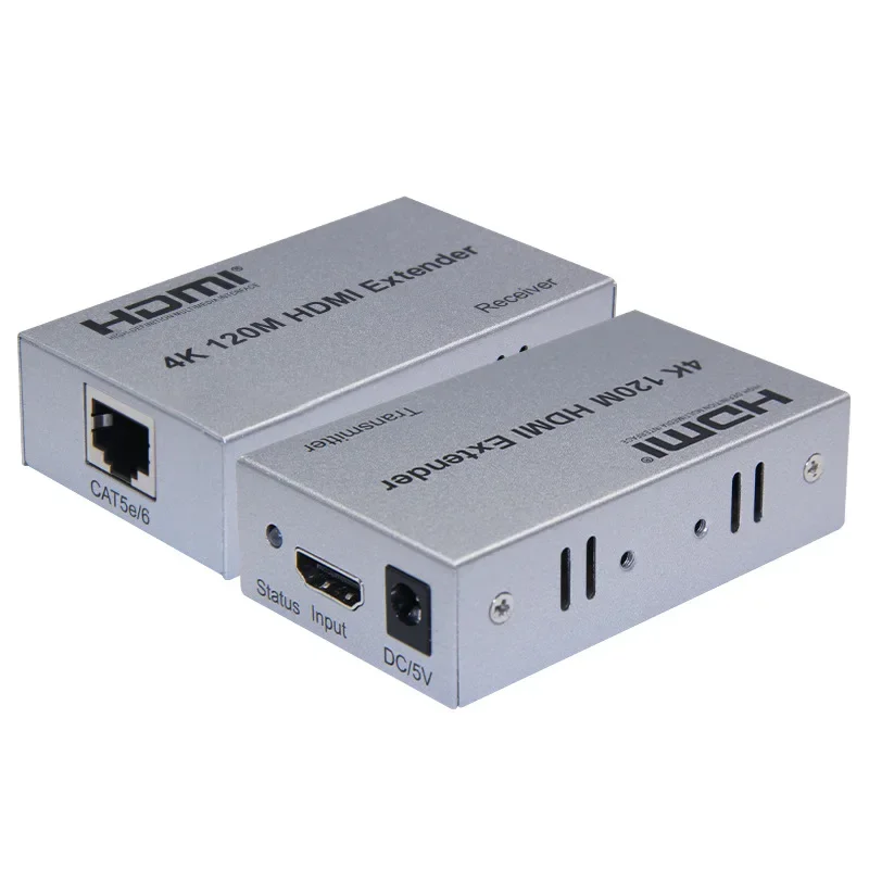 

4k 100 м HDMI удлинитель 120 м через Cat5e Cat6 Rj45 кабель Ethernet видеопередатчик и приемник для камеры ноутбука ПК к ТВ монитору
