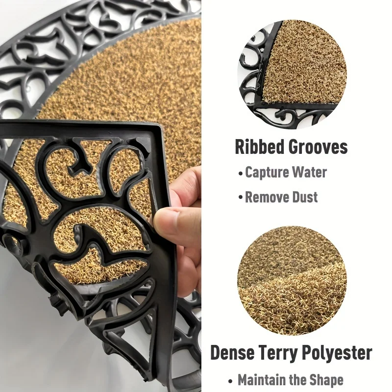 Outdoor Entrance Doormat PVC Hollow Drainage Floor Mat, Non-Slip Mud Scraping Waterproof Durable Patio Courtyard Anti-Deform Rug