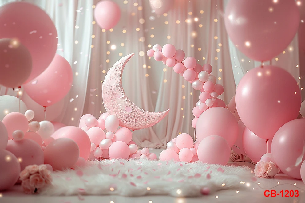 بالون ملون التصوير خلفية القلعة لطيف الدب يونيكورن الزهور عيد ميلاد الأطفال راية ملصق ديكور خلفية مخصصة