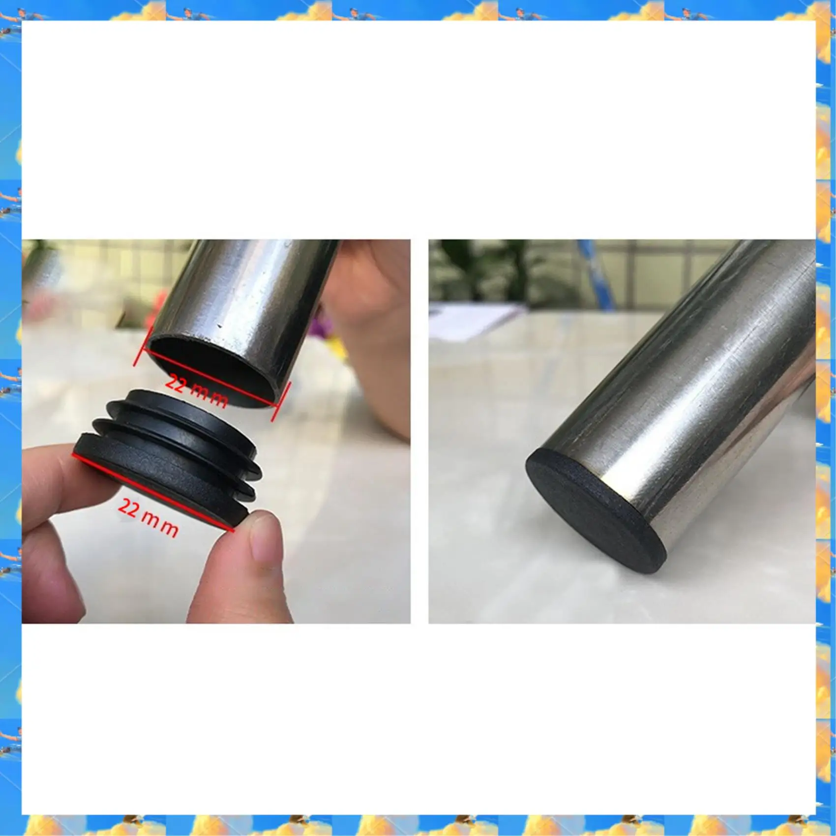 FTS 48Pack Chair Table Legs Plug 22Mm Diameter Round Plastic Cover Thread Inserted Tube To Protect The Floor And Bumps