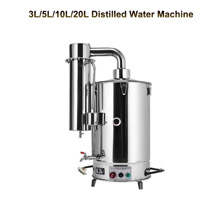 20L Distilled Water Machine Electric Water Distiller Pure Water Distillation Equipment Stainless Steel Automatic Control