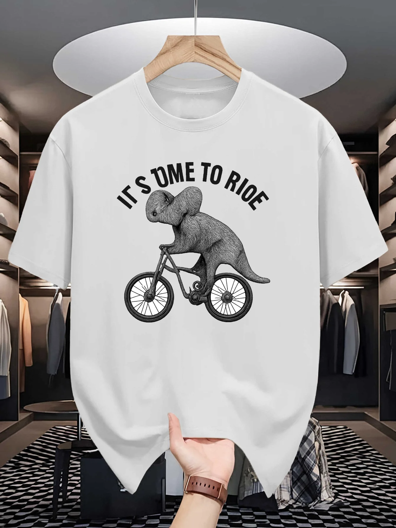 It S Time To Ride Print Mens Crew Neck T Shirt Cycling Koala Sketch Animal Graphic Short Sleeve Casual Cotton Street Tees