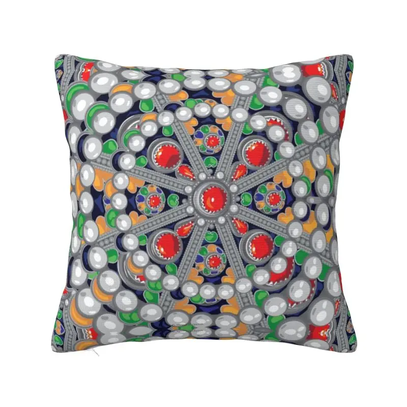 

Custom Kabyle Jewelry Tafzimth Amazigh Cushion Covers Ethnic Geometric Soft Luxury Pillow Cases