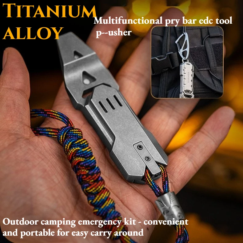TC4 Titanium Alloy Multi-functional Pry Bar Screwdriver Portable Easy Carry EDC Outdoor Emergency Window Breaker High-end Tools