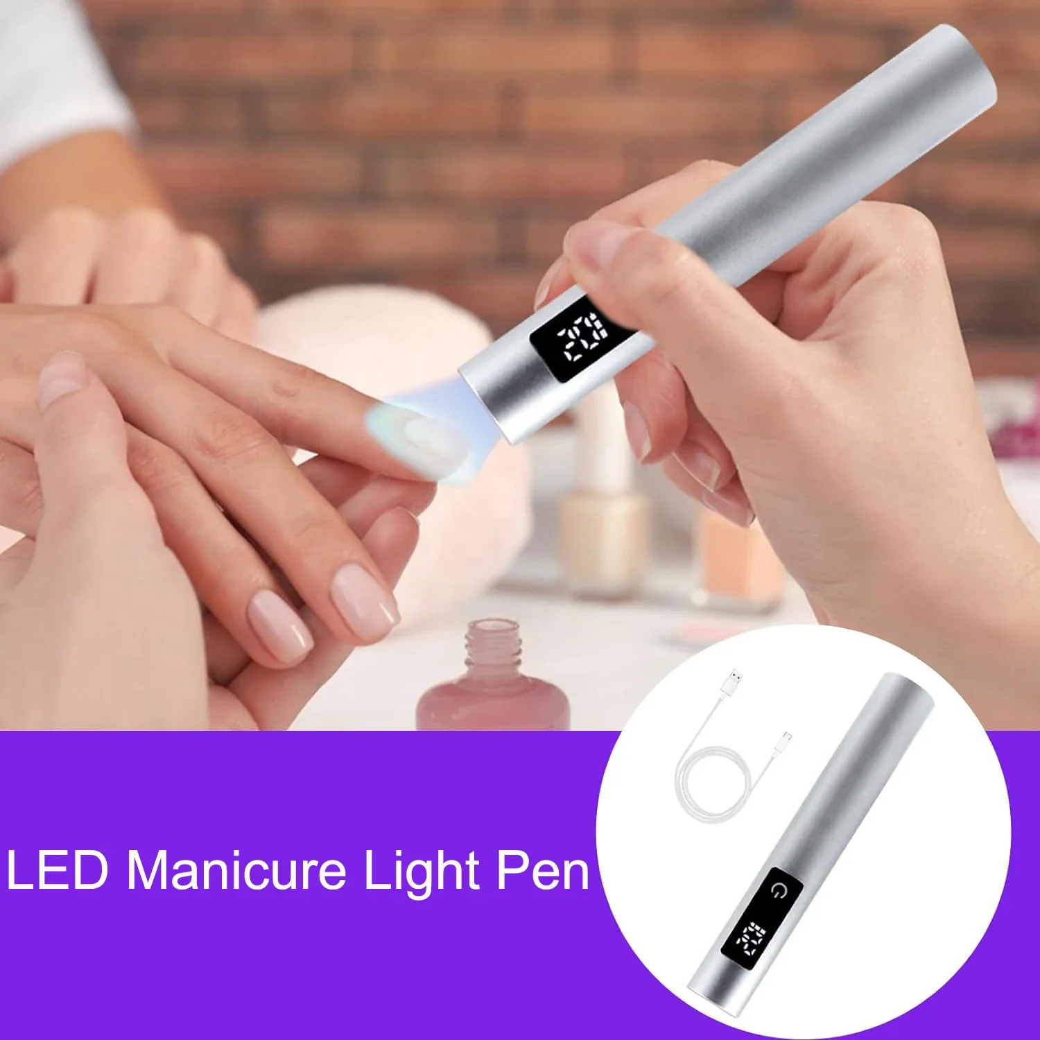 Lampada per manicure a LED intelligente per unghie in gel Mini lampada portatile per polimerizzazione delle unghie Salon Home Strumento per manicure a polimerizzazione rapida fai-da-te