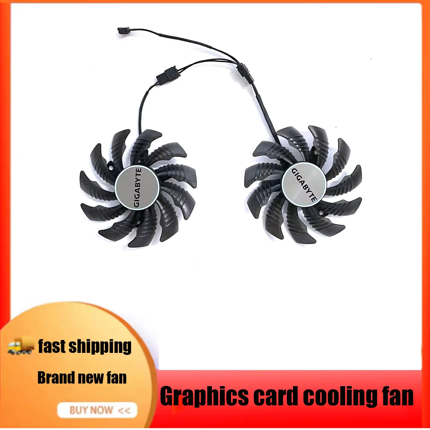 3PIN PLD08010S12HH 75MM RX6500 XT GPU fan suitable for Gigabyte Radeon RX6500 XT EAGLE Falcon 4G graphicscard