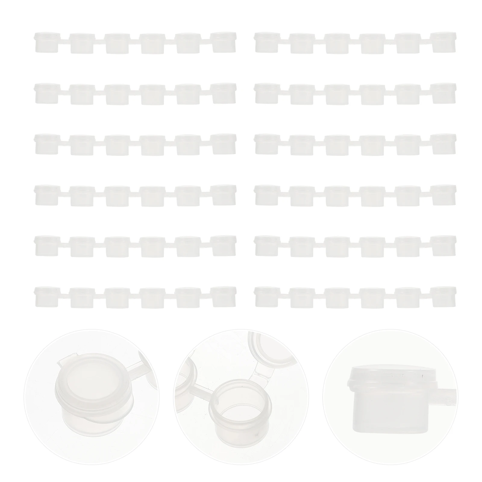 

40pcs Paint Box Small Containers With Lids Craft Storage Pigment Mini Cans Clear Plastic Boxes Leakproof 6 In 1 Pod Strips For