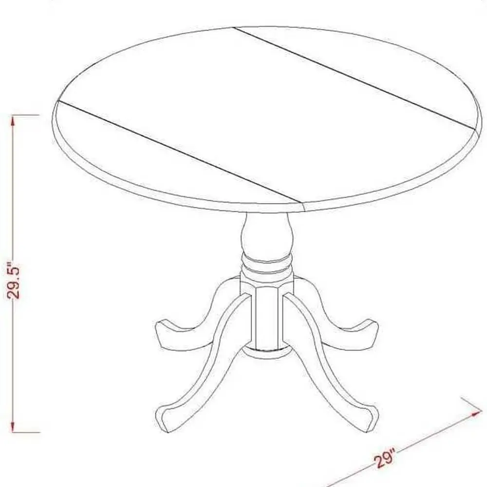 Elegant Antique-Style Round Dining Table in Oak and Buttermilk, Perfect for Small Spaces, 42 Diameter