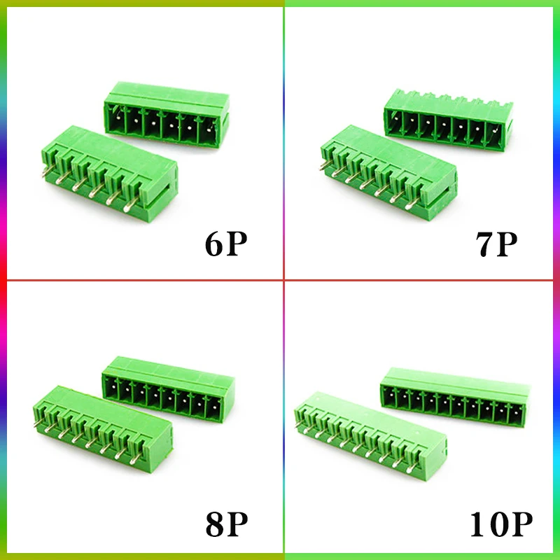3.5 مللي متر الأخضر فينيكس نوع موصل 2–24 دبوس PCB برغي محطة كتلة التوصيل المقبس لمشاريع الإلكترونيات ذاتية الصنع