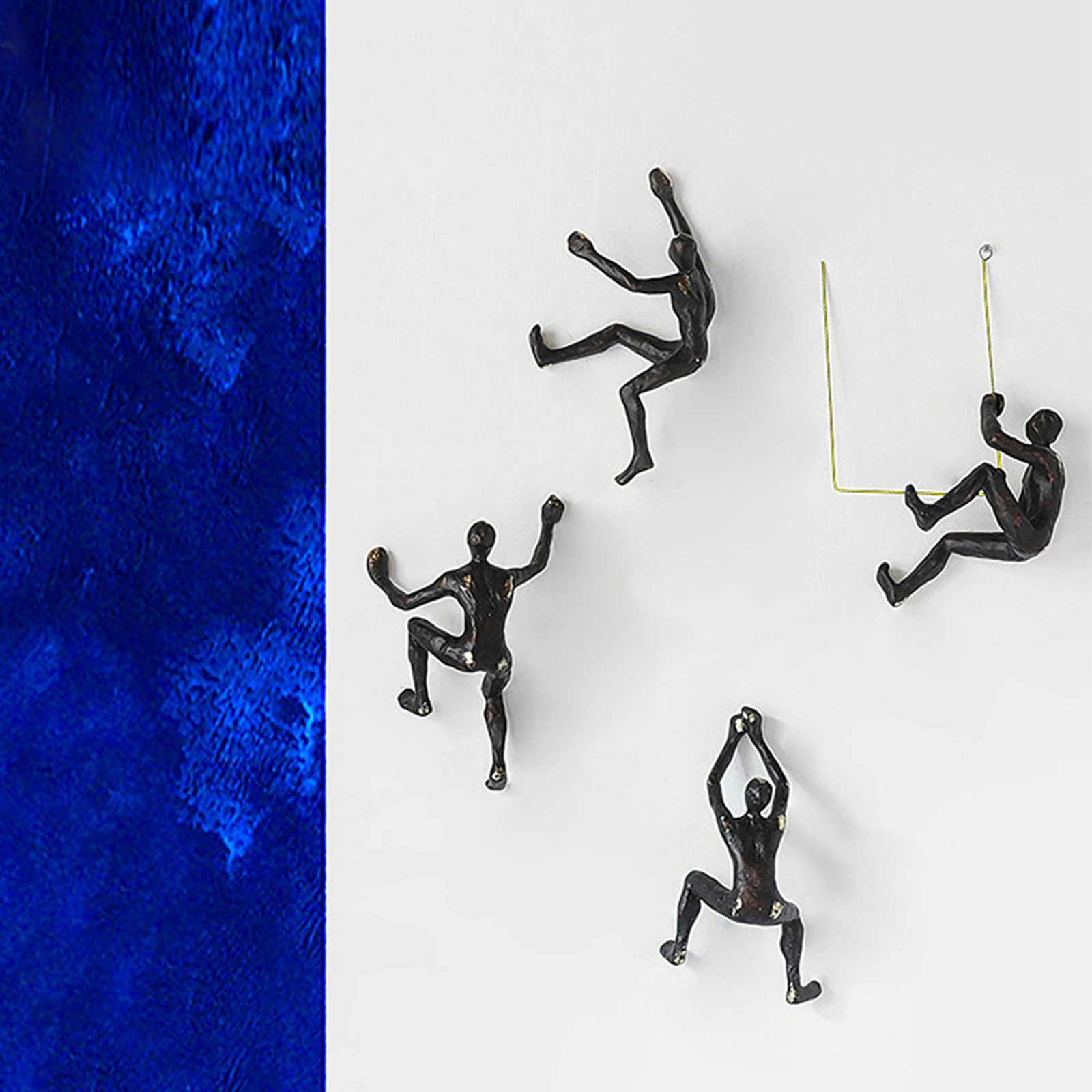 Industrial Style 3D Climbing Man Resin Sculpture Wall Hanging Decoration Sculpture Figures Creative Statue Decor