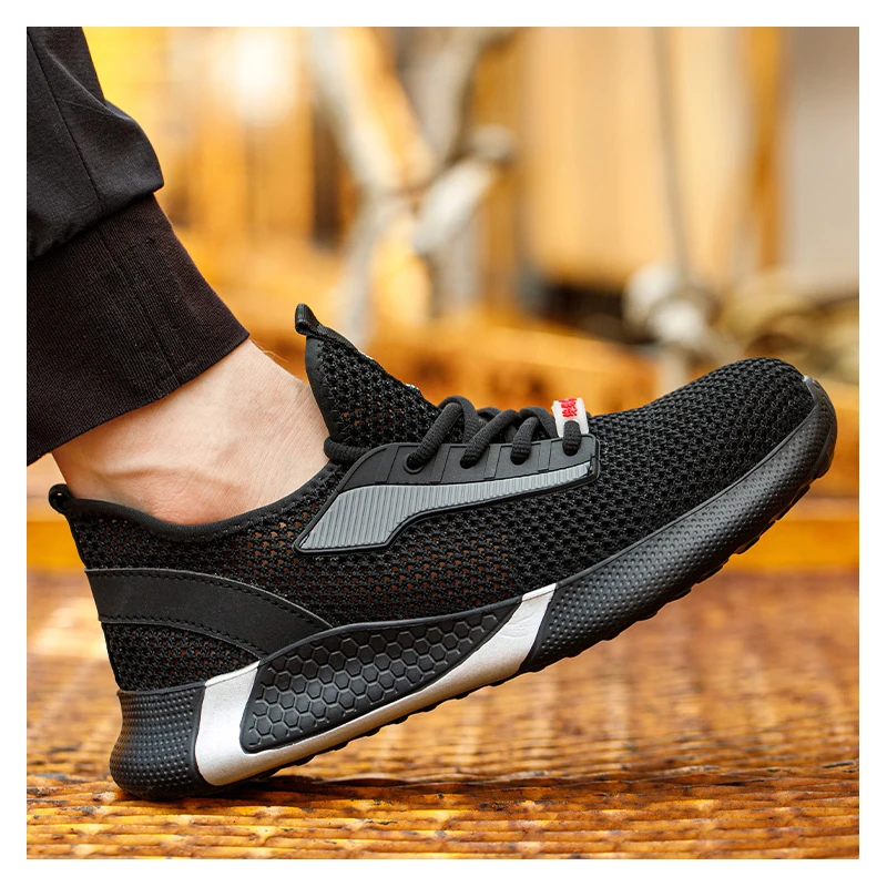 

Мужские повседневные пластиковые носки, рабочая защитная обувь, летние дышащие защитные ботинки, рабочие изолированные кроссовки, мужская обувь