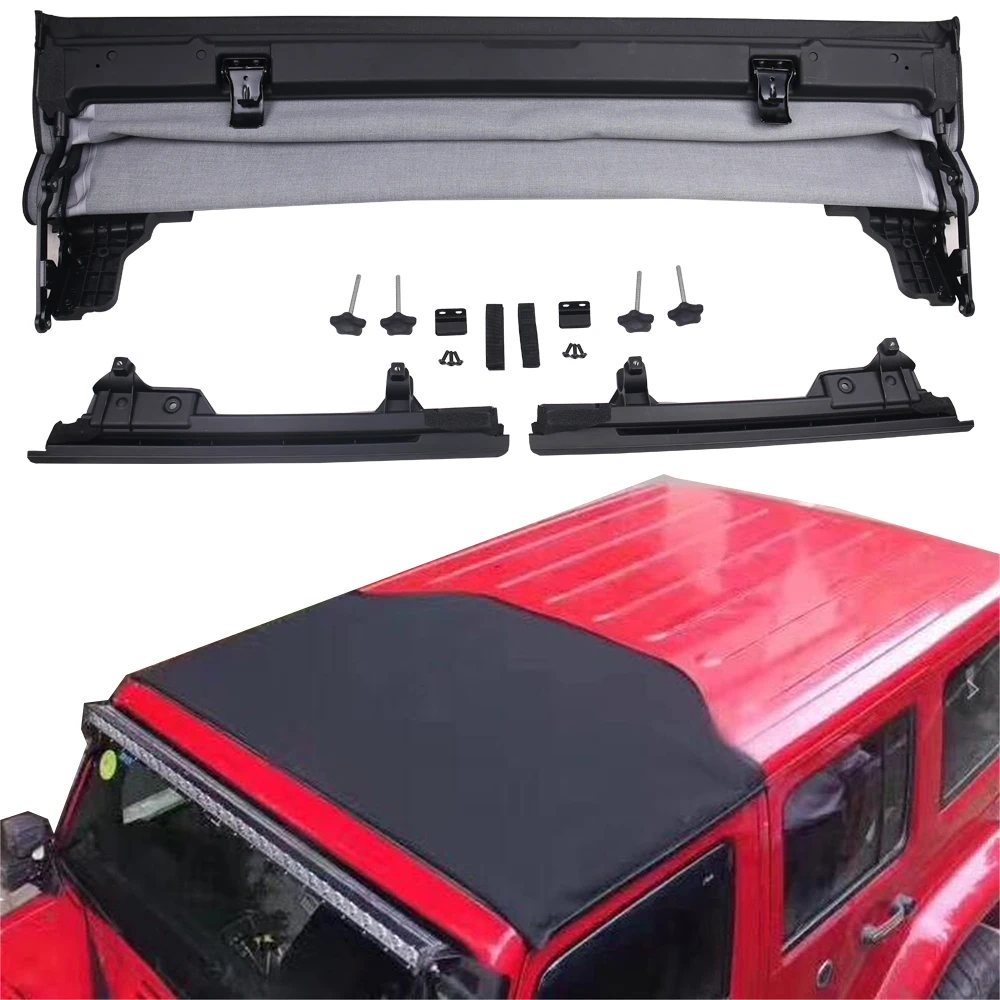 SXMA J311 Car Ceiling Soft Top Canvas Push Pull Sunroof Canvas Rain Heat Insulation For Jeep Wrangler JK 2007-2017