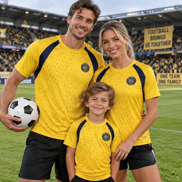 2026 New Maccabi Tel Aviv Training Jersey Family Matching Outfit Men Women Kids Yellow Short Sleeve Soccer Fan Training T-shirt