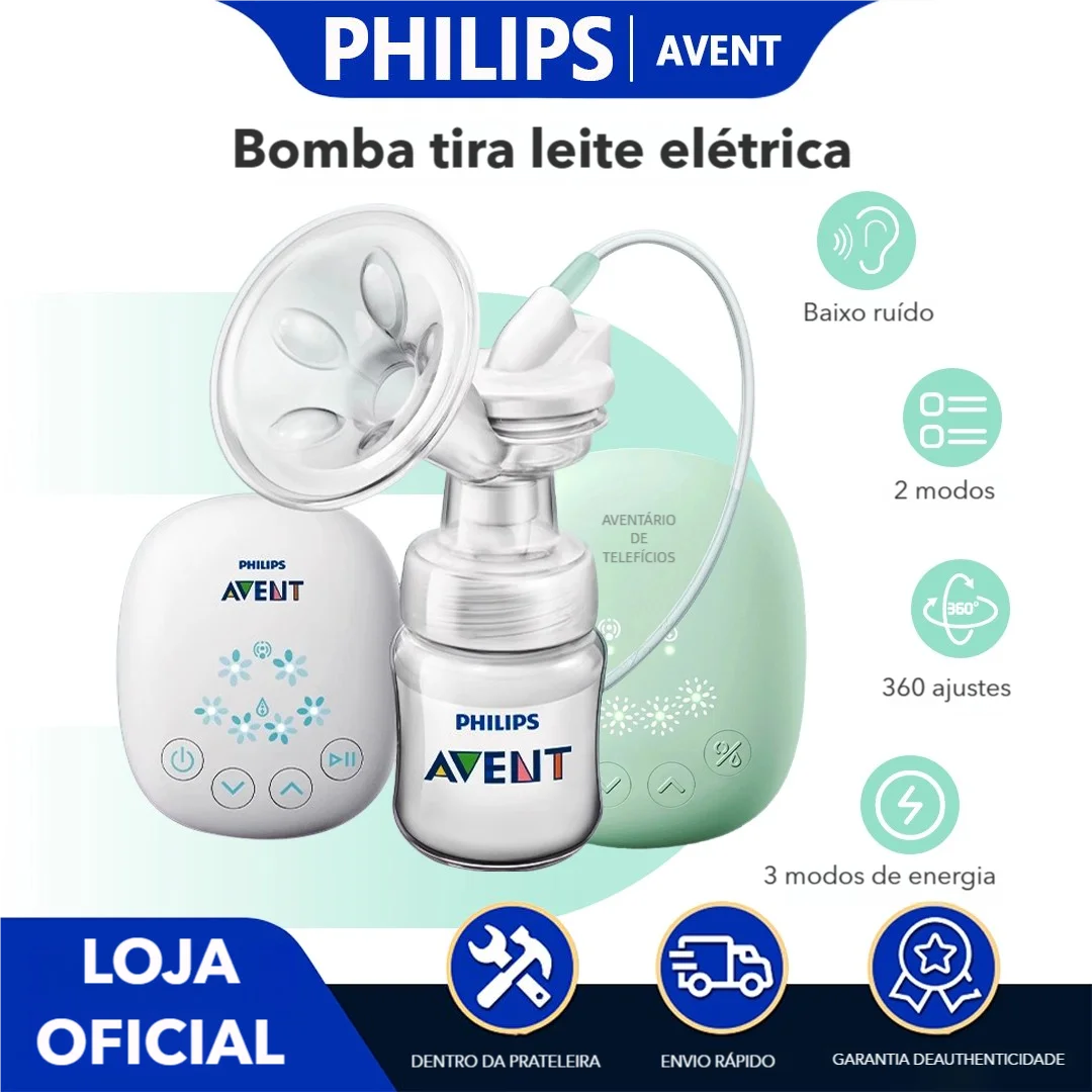 Bomba tira leite elétrica única portátil PHILIPS AVENT com massagem inteligente e estimulação de pétalas – imita o sucção natural do bebê