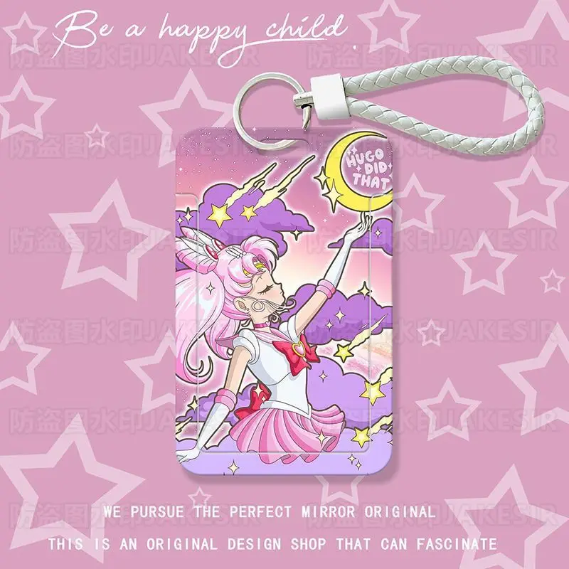 Sailor moon dos desenhos animados tsukino usagi titular do cartão anime figura hino rei chibiusa capa de cartão de crédito cartão de banco manga capa protetora