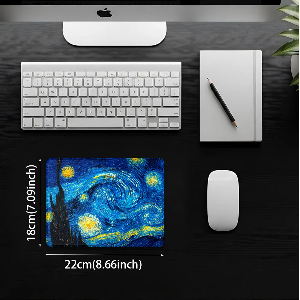 Small Office Mouse Pad Gaming Accessories Vincent Van Gogh Computer Offices Deskmat Mausepad Desktop Mat Mousepad Gamer Mouspad view 4
