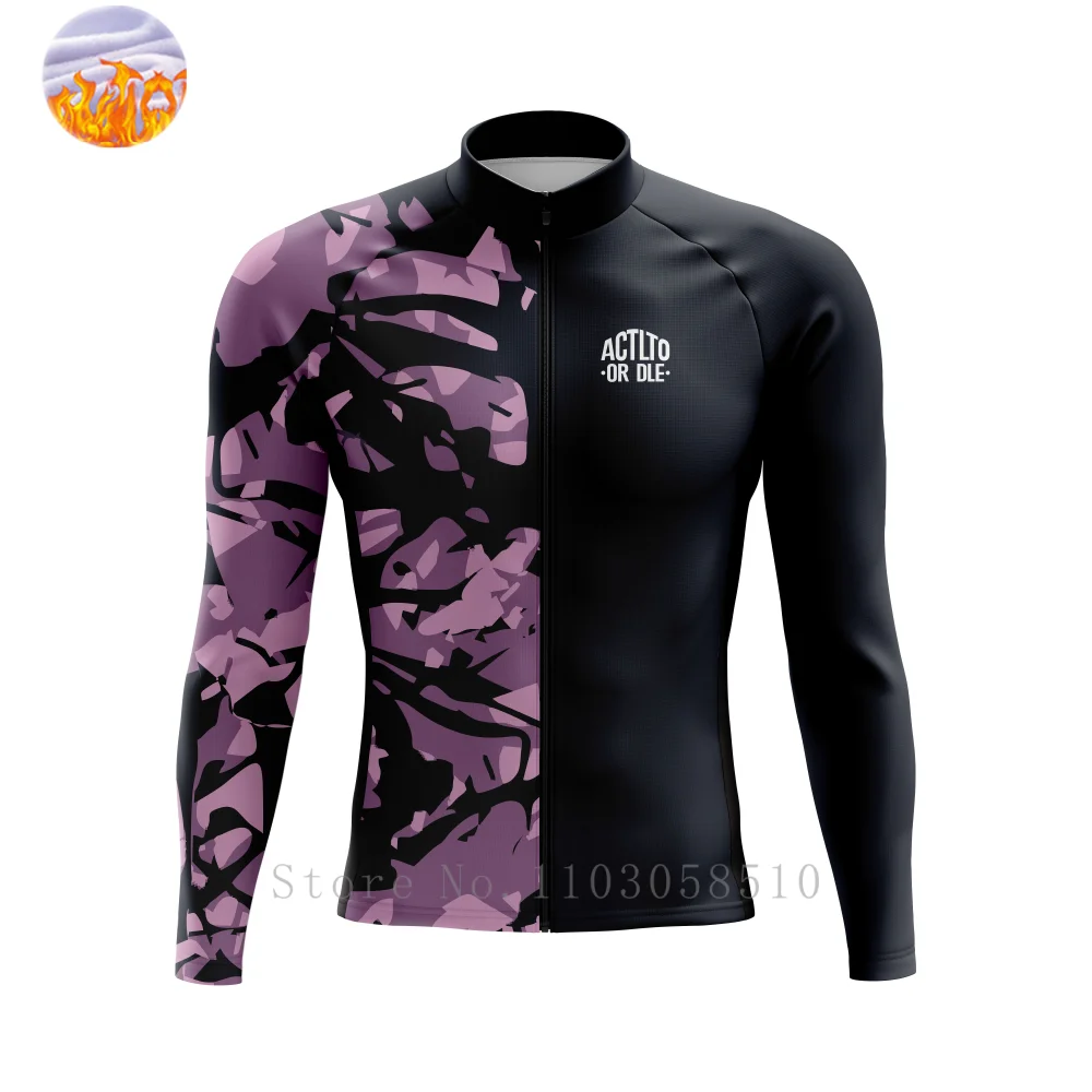 

ACTITO OR DIE Winter PRO Thermal Fleece Cycling Jerseys Long sleeve Race Fit thermal fabric Warm and skin-friendly breathable