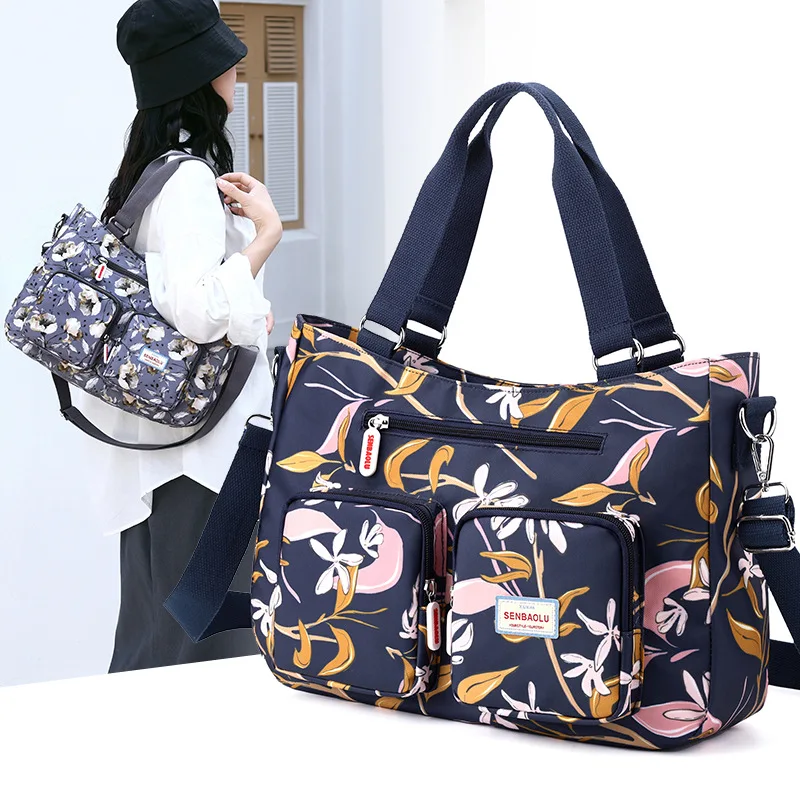 large Top-handle bag Women\'s Shoulder Bag Ladies Light Bag Nylon Handbags Floral Pattern Tote Bags Beach Bolsa Feminina y2k vip