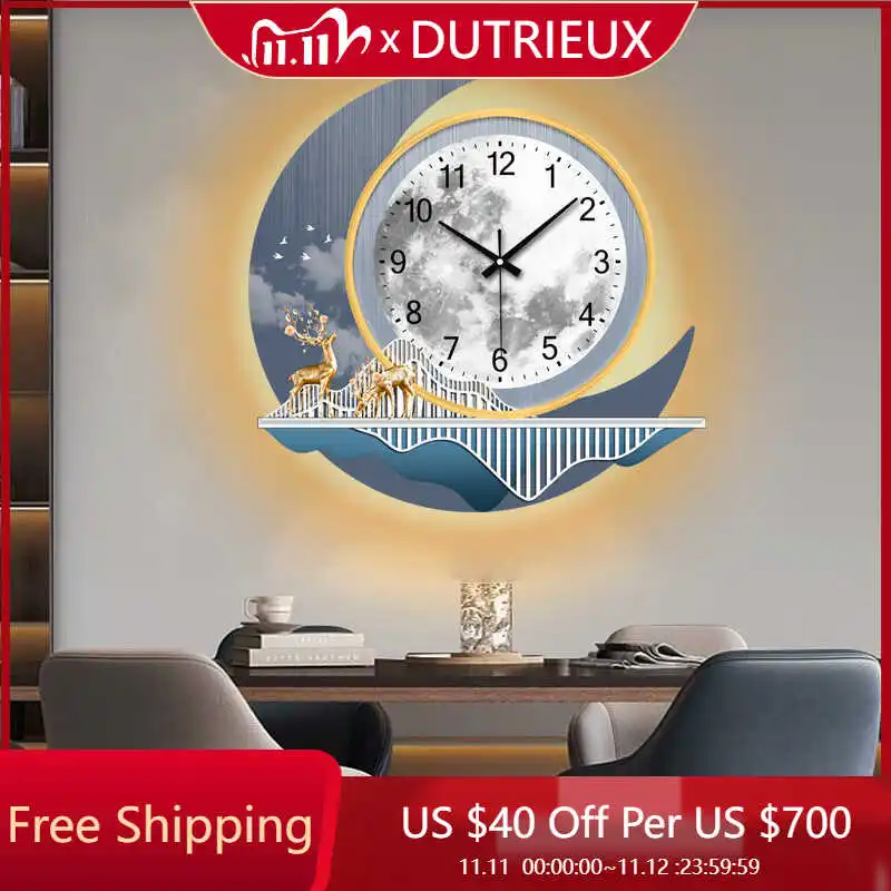 

Металлические настенные часы в китайском стиле, настенные часы для гостиной, милые современные часы, настенные модные украшения Horloge, домашний декор