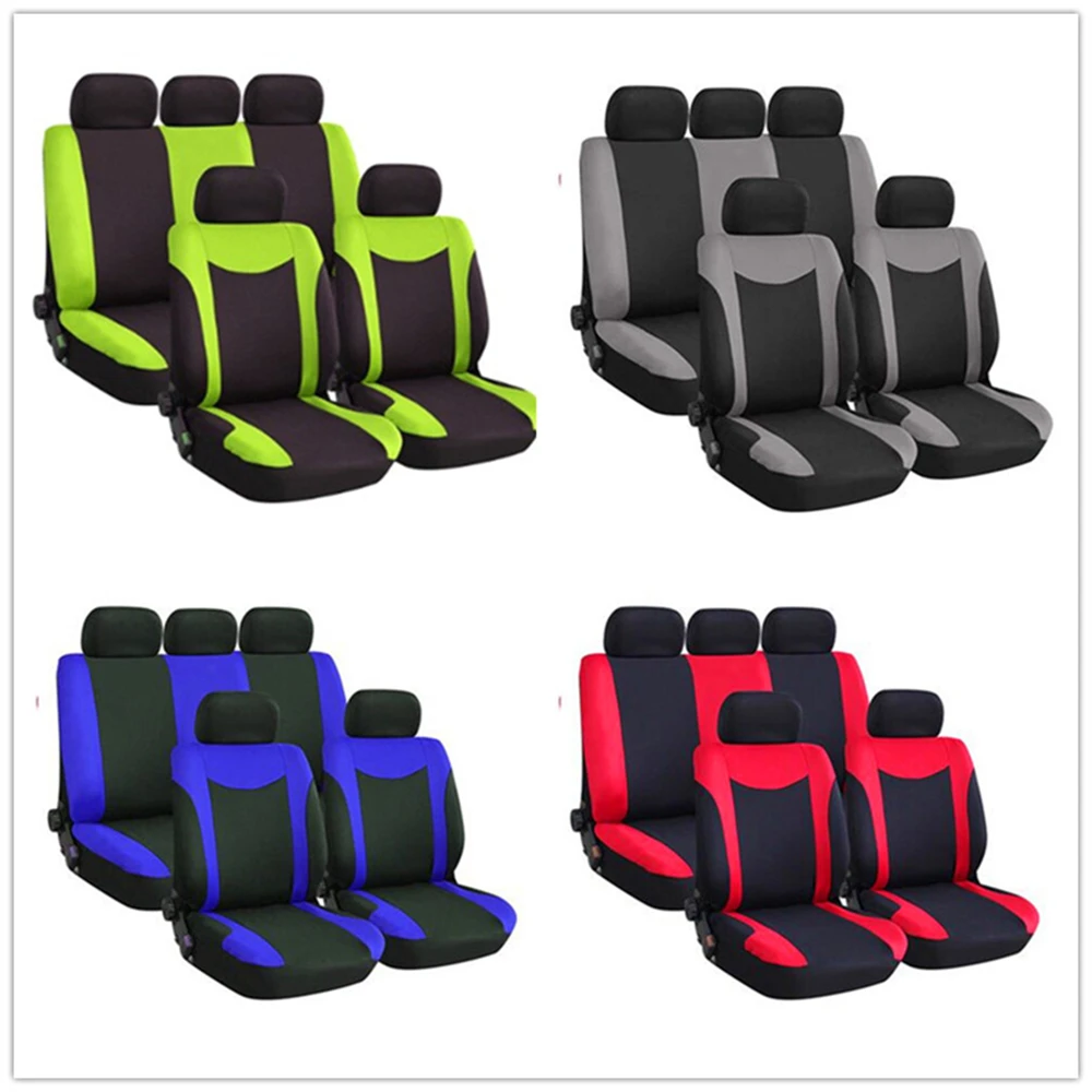 Universal Car 5 Seat Covers Breathable Polyester Protector Fabric Cloth Seat Cover Mat Fit Most Car Truck SUV Van Sedans AT MT