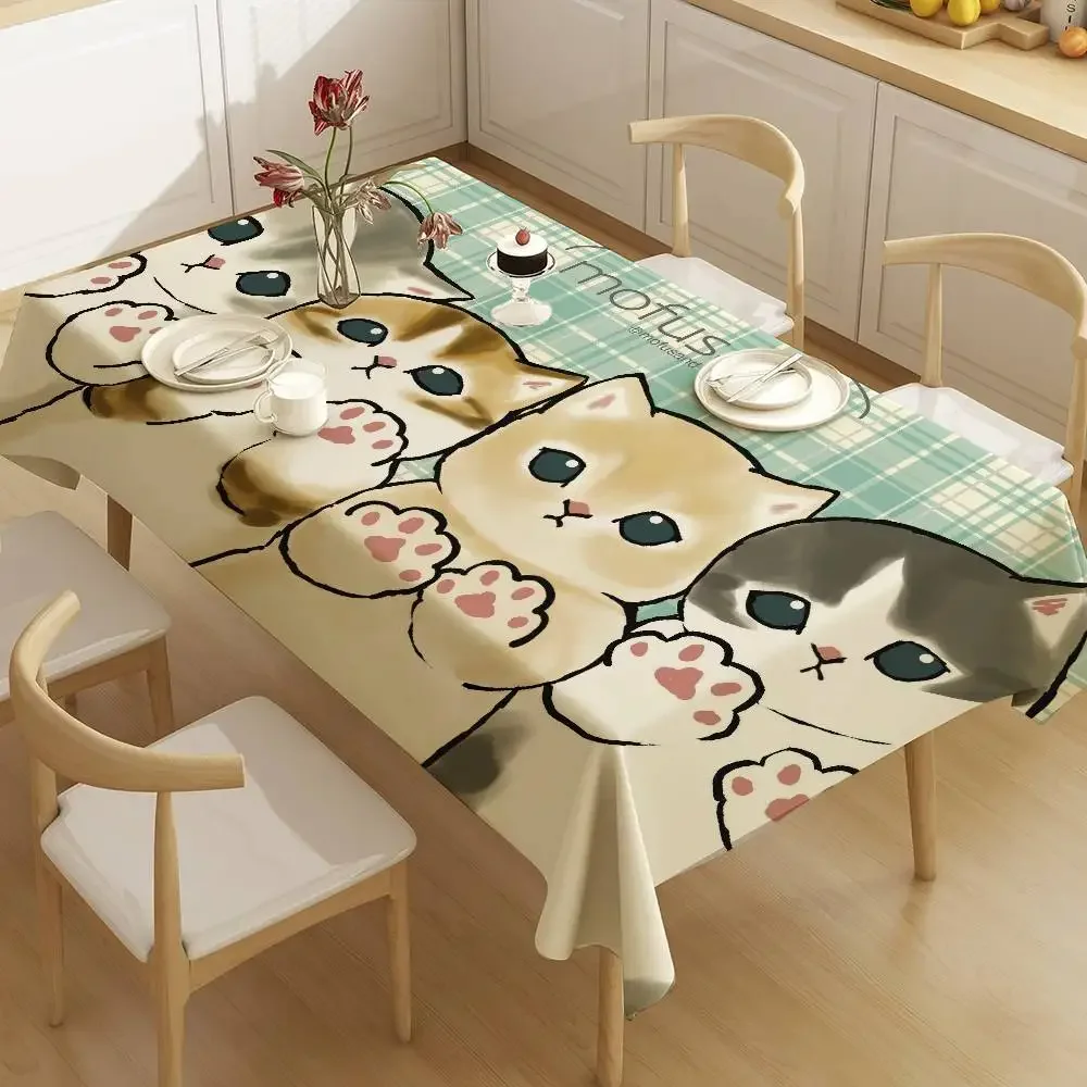 

Funny Cat Mofusand Tablecloth Birthday Party Wedding Christmas Table Cover Wipe Desk Cloth Decor Covers Rectangle