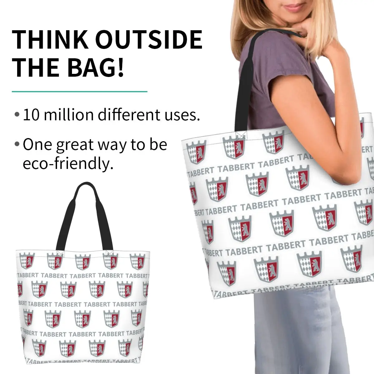 Tabbert Logo Shopping Tote Bag Canvas Large Capacity Shoulder Bags Shopper Grocery Handbag for Women
