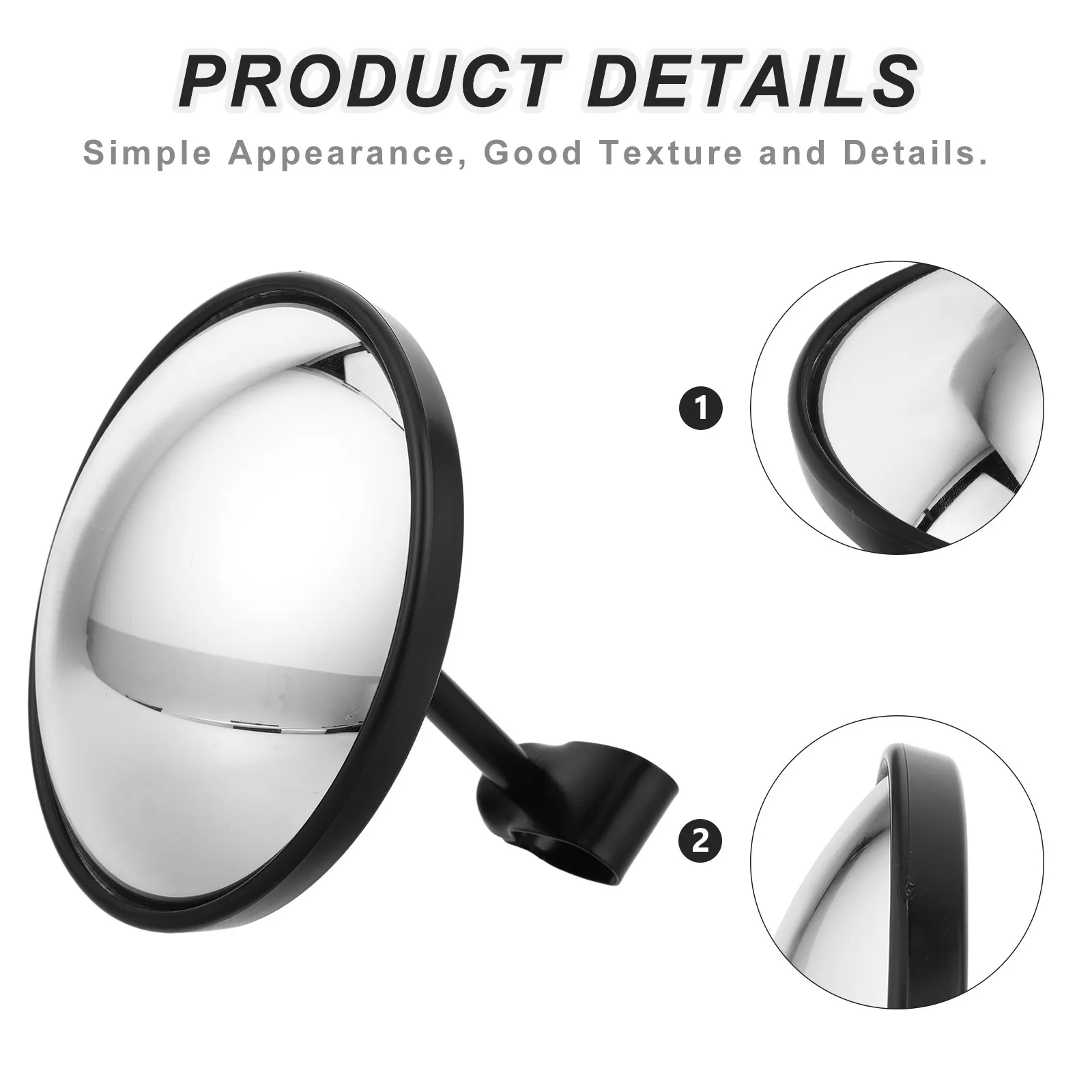 2Pcs Wide Angle Convex Rearview Mirrors Truck Auxiliary Mirror Round Blind Spot Extender for Safer Reversing Lane Change