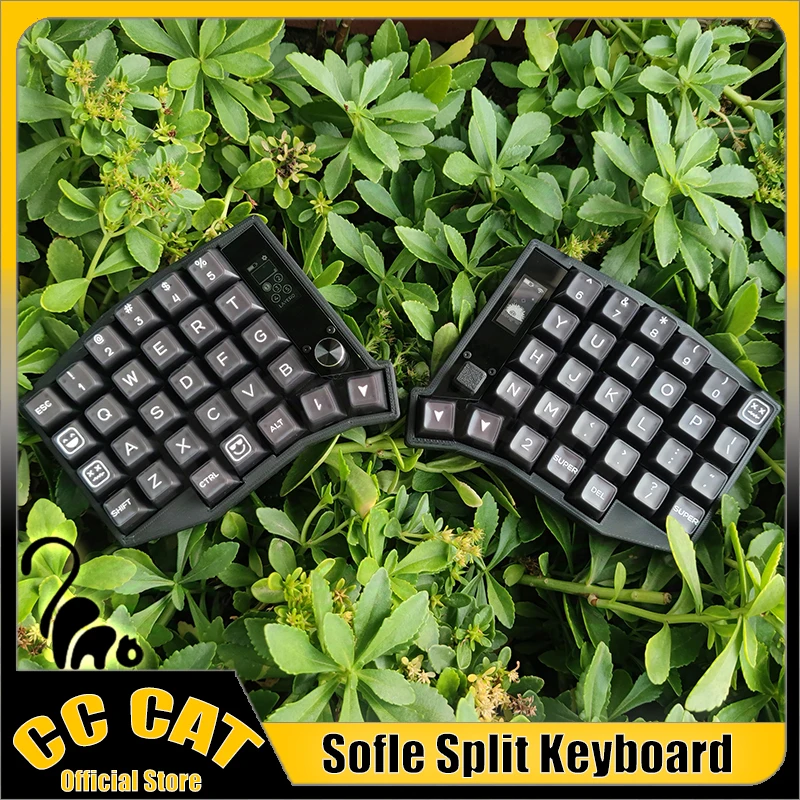 New Sofle Keyboard Split Corn Keyboard Knob Screen Bluetooth Hot Swap Zmk Scheme Keyboards View Directional Keyboard Custom Gift