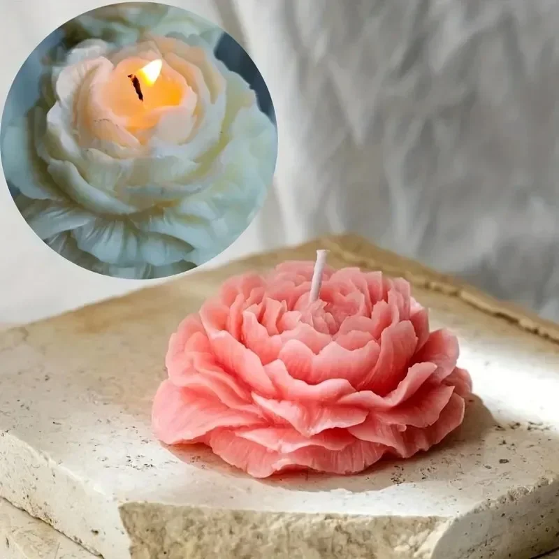 3D Peony Silicone Candle Molds Aromatic Plaster Soap Resin Flower Molds for Birthday Wedding Souvenir Latest Models 2026
