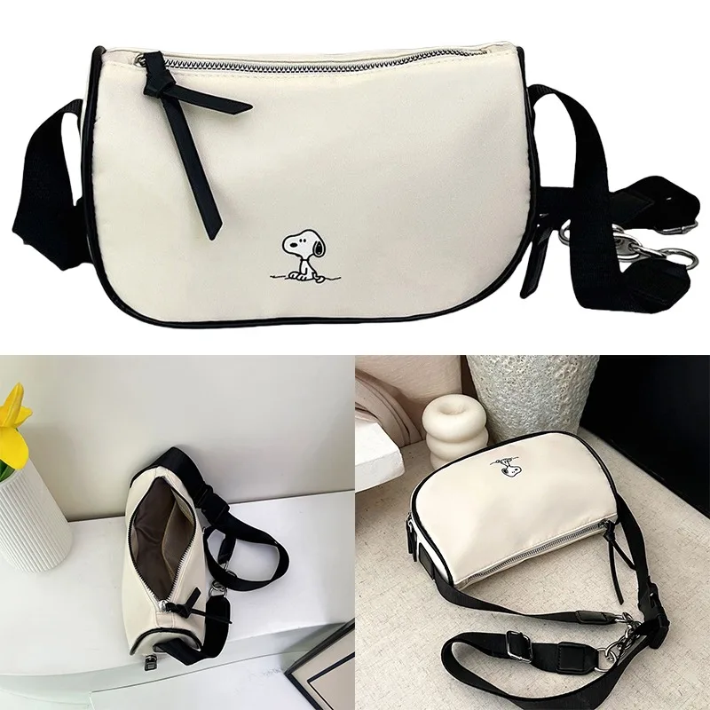 

Snoopy Women's Shoulder Bag Anime Characters Women's Shopping Large Capacity Mobile Cosmetics Storage Lightweight Crossbody Bag