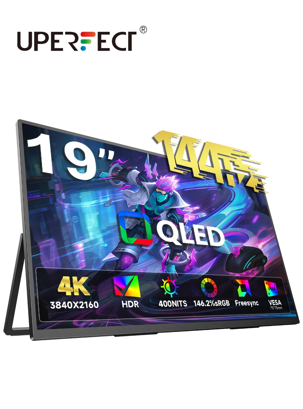 

UPERFECT UColor Apex 19 144Hz UHD 4K Portable Monitor QLED Screen For Gaming Travel Laptop Phone Game Console Steam Deck PS5 PC