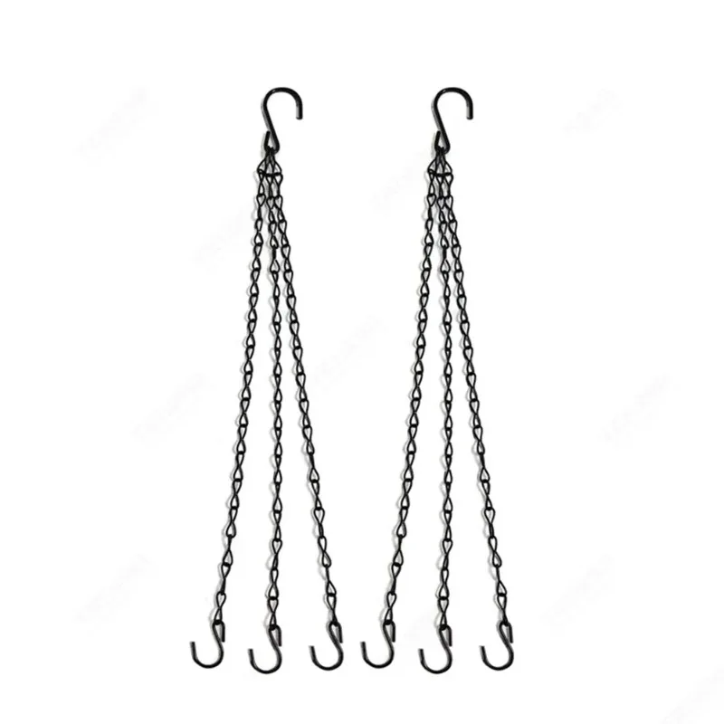 Imitation Rattan Hanging Basket, Flower Pot Chain, 3 Hooks Basin, Hydroponic Plants, Plant Grow Basin, Home Garden Decor, 40cm