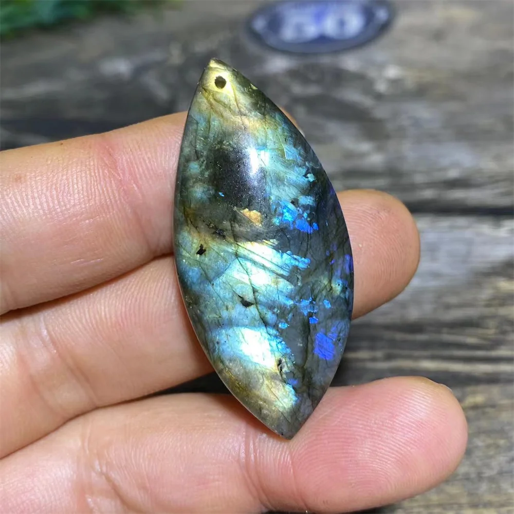 Yellow Purple Light Labradorite Stone Natural Crystals Healing Blue Wicca Minerals Ornaments Home Decoration Purple(Drill Hole)