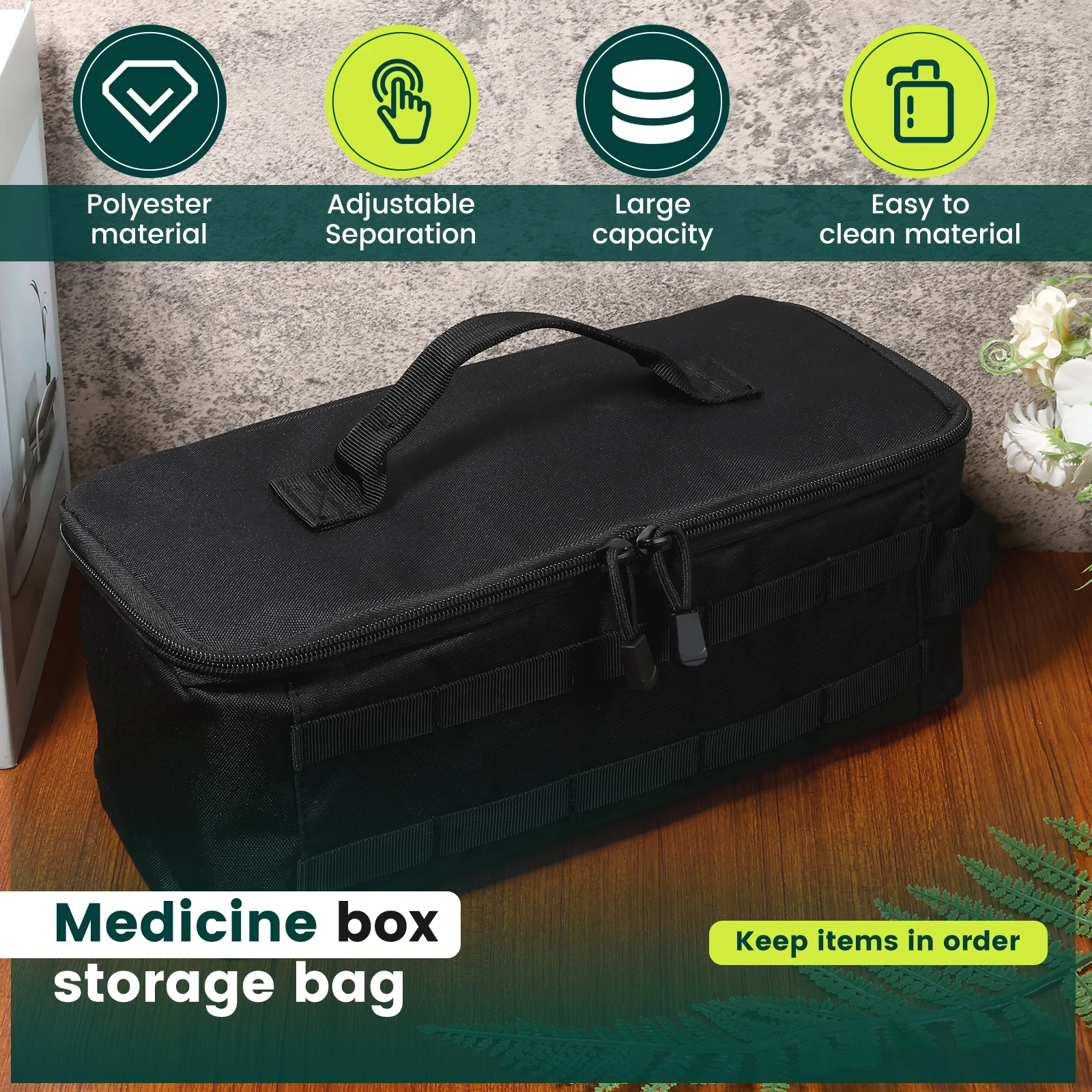 Portable First Aid Bag Medical Carry Bag Pill Bottle Organize for Home Outdoor Emergency Traveling First Aid Kit