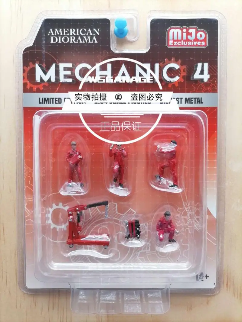 American Diorama doll 1:64 Mechanic Tool Set Haul N Go Auto Transporter Crew Team Lady Mechanic Race Day diecast metal figure