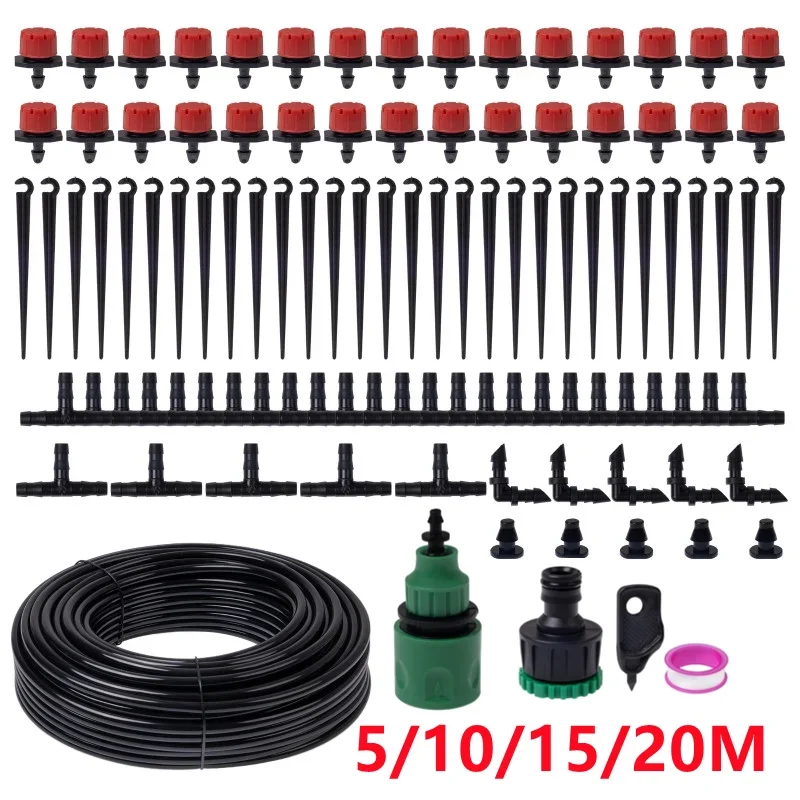 

5-20M Drip Irrigation System Plant Watering Set Watering Kits Adjustable Drippers For Irrigation Micro Garden Watering System
