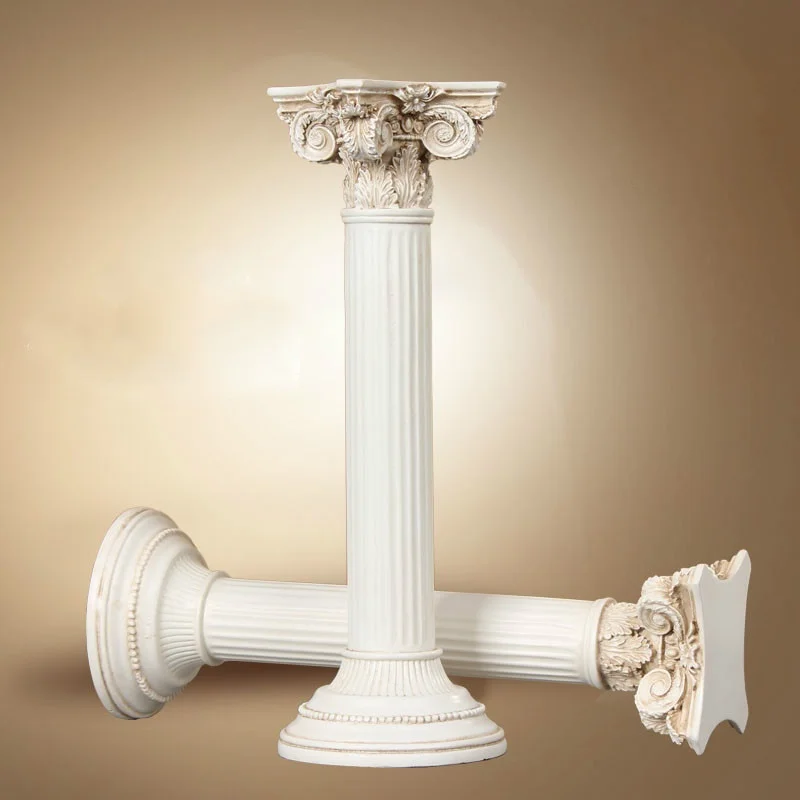 

Roman Columns European-style Ornaments Retro Room Decoration 2 Pieces / 1 Lot Resin Handicrafts Business Birthday Wedding Gifts