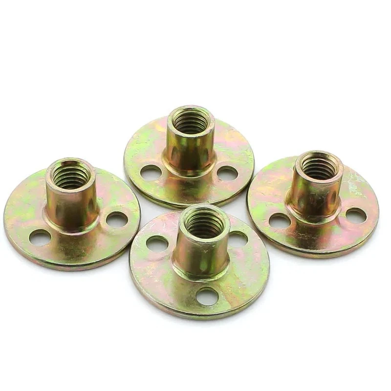 M6/M8/M10/M12 Iron Plate Lock Nut  for Sofa Foot Lock Galvanized Three-hole Flange Nut Wood Furniture Splint Lock Nut