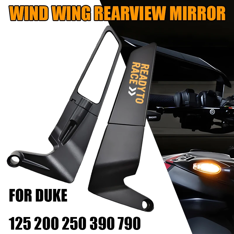 

For DUKE 125 200 250 390 duke 790 Motorcycle Mirror Modified Wind Wing Adjustable Rotating Rearview Mirrors The LOGO Duke