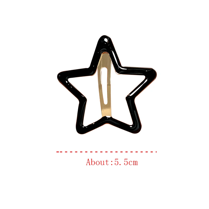 AWAYTR-Hollow Star Hair Clips para Meninas, Sweet Headpiece, Snap Hairpins, presilhas, acessórios de cabelo, Dropship, 5 pcs