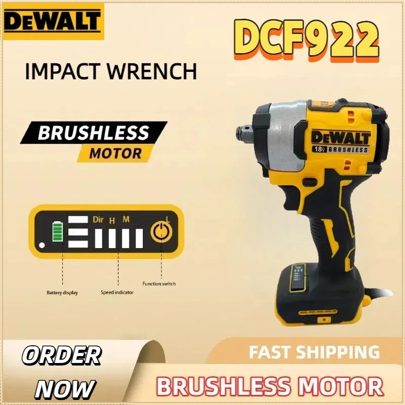

Бесщеточный ударный гайковерт Dewalt DCF922 с крутящим моментом 610 Н·м, регулируемой скоростью и высоким крутящим моментом, для аккумуляторов Dewalt