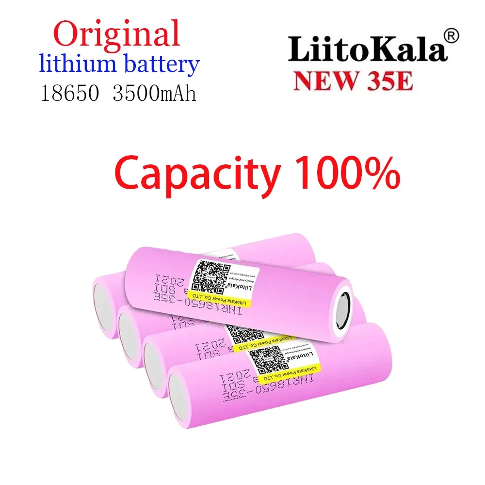 Original genuine product LiitoKala INR18650 35E 3.7V 3500mAh 20A discharge, lithium-ion rechargeable battery， for flashlights