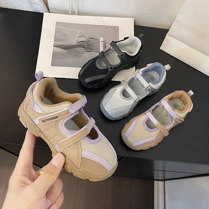 

Children Retro Style Shallow Mouth Casual Single Shoes 2025 Autumn Girls' Mesh Breathable Comfortable Fashion Versatile Sneakers