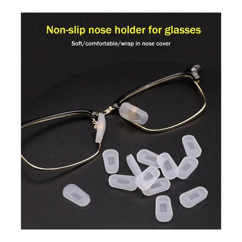 【HOT ITEMS】50 Pairs Push-in Glasses Nose Pads Glasses Nose Pads Soft Silicone Clear Nose Pads Replacement Nose Pads