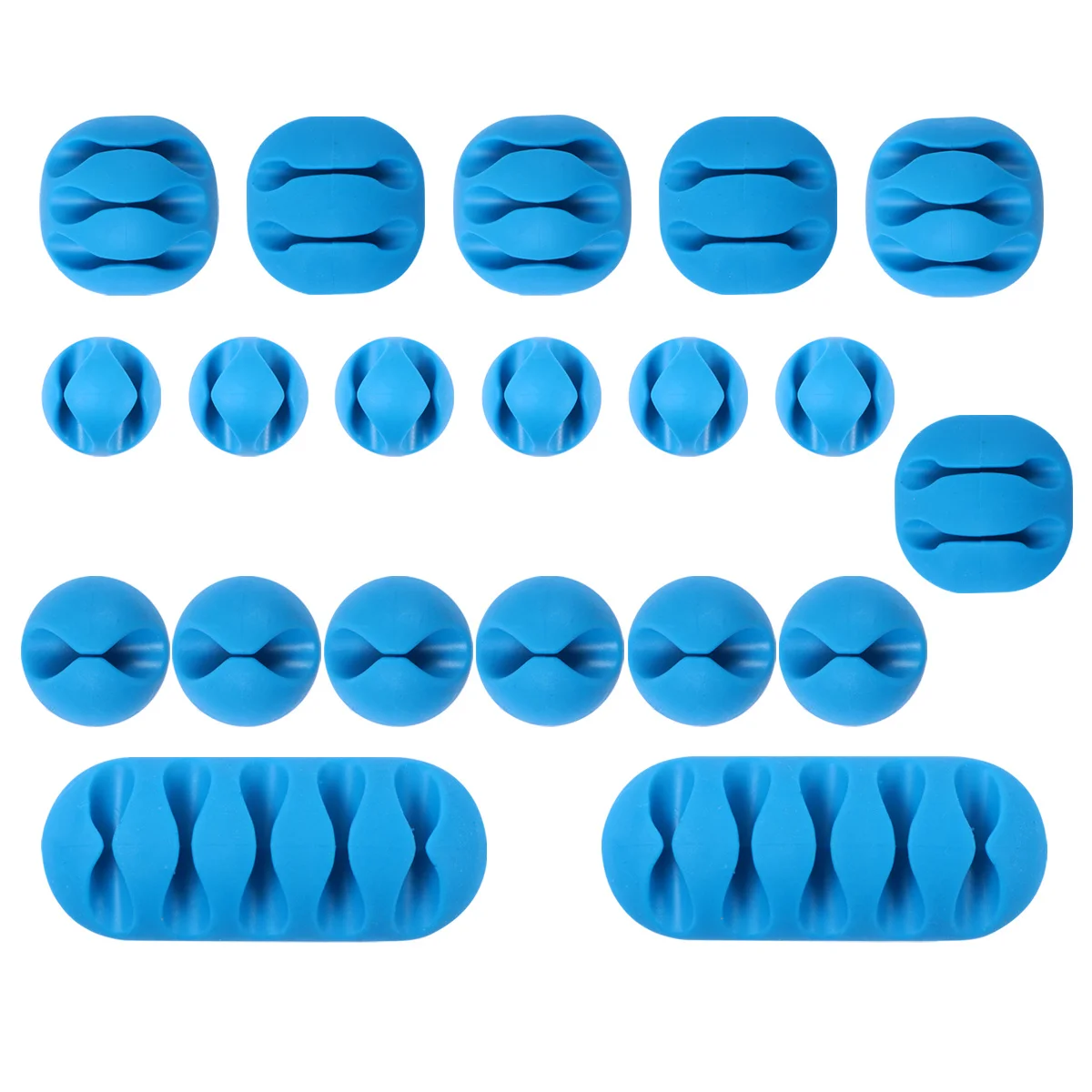 

2Set Wire Clip Organizer Flexible Tpr Multi-Hole Cable Clip Desktop Adhesive Durable Cable Fastener Holder for Desk Computer