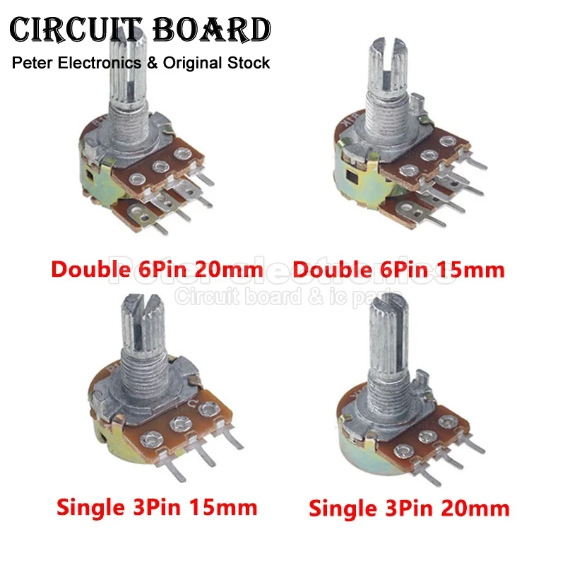 10pcs WH148 Single Duplex Potentiometer 10K 15MM 20MM B1K 2K 5K 20K 50K 100K 250K 500K 1M icpart