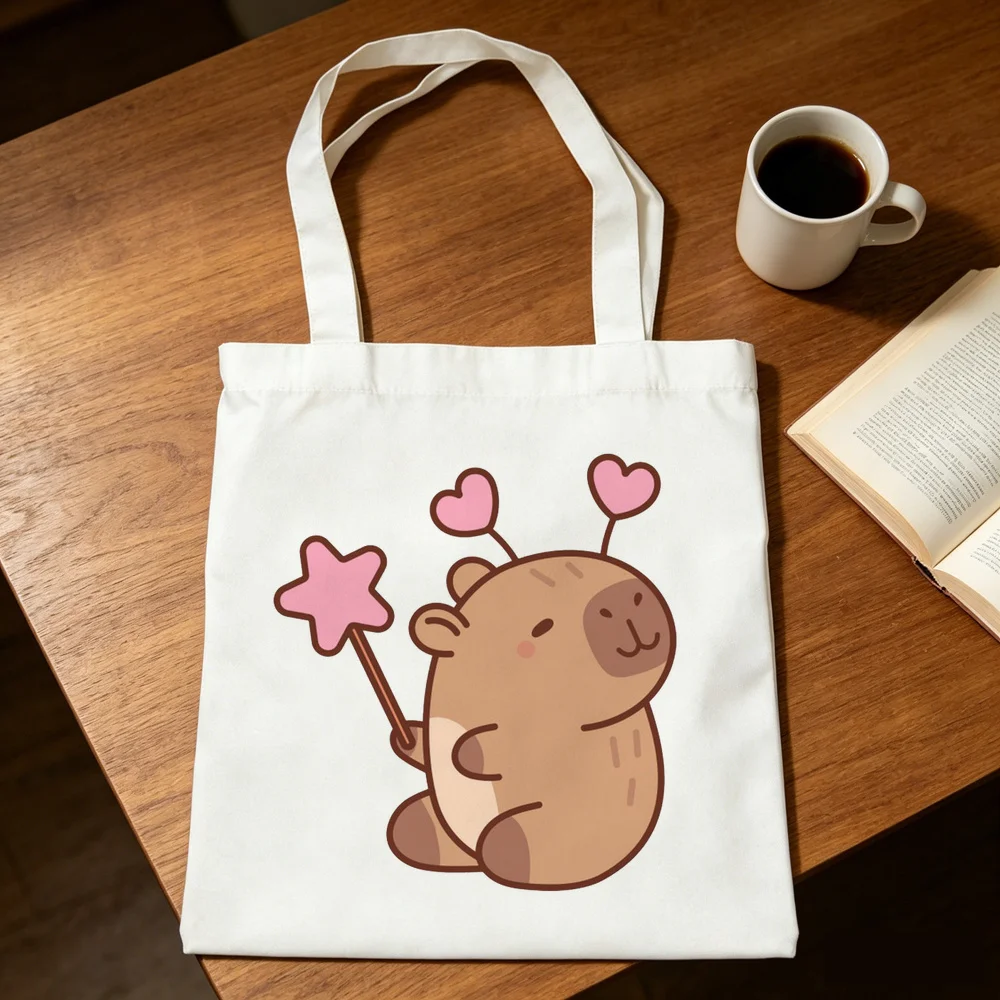 Capybara tote bag sac cabas totebag grocery canvas  shoulder  woman