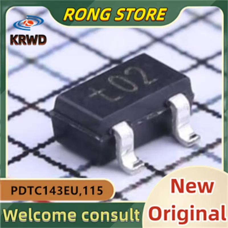 50PCS T02 tO2 New and Original Chip IC SOT-323-3 PDTC143EU,115 PDTC143EU PDTC143E PDTC143 143